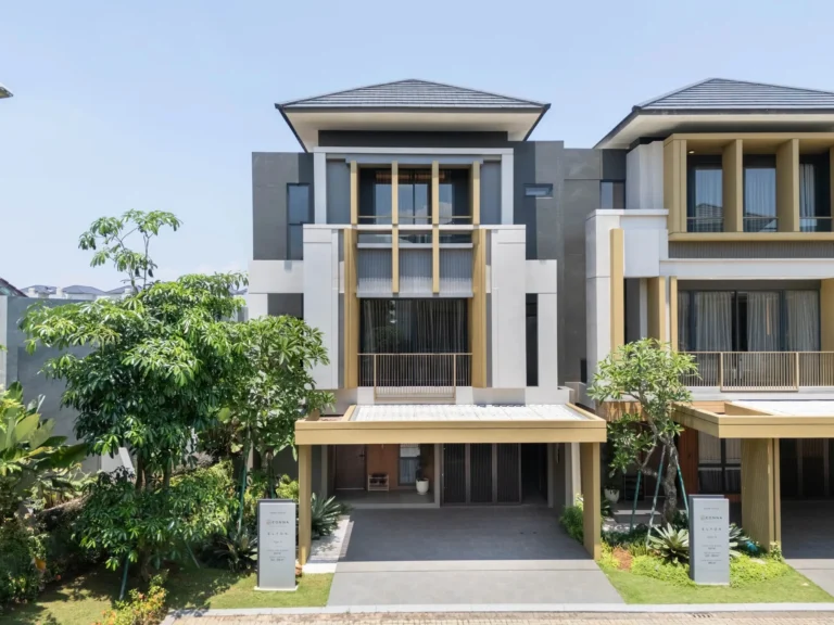 Fasad rumah Elyon Tipe 9 di BSD City