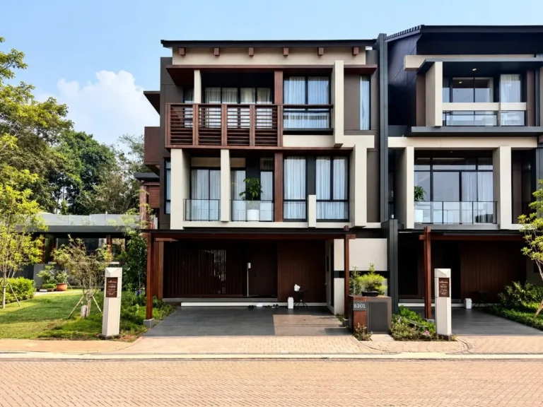 Fasad rumah 3 lantai Wynyard di Hiera BSD City