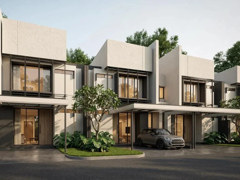 Fasad rumah Morelle Tipe 7x14 di Vireya BSD City