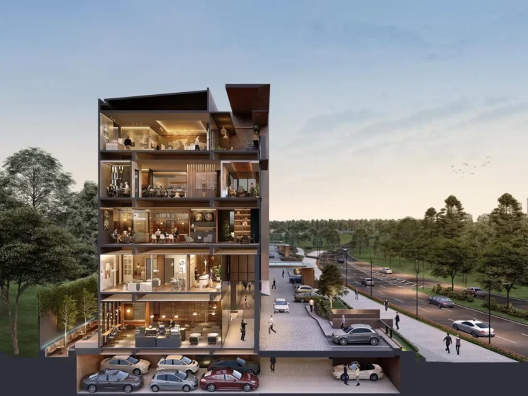 Potongan gedung Capital Cove dari semi basement sampai atap, BSD City