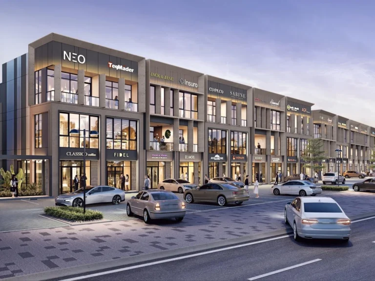 Muka ruko XLane menghadap jalan ROW 32, BSD City