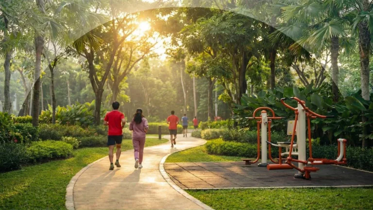 Jogging track dan outdoor gym di kawasan Vireya